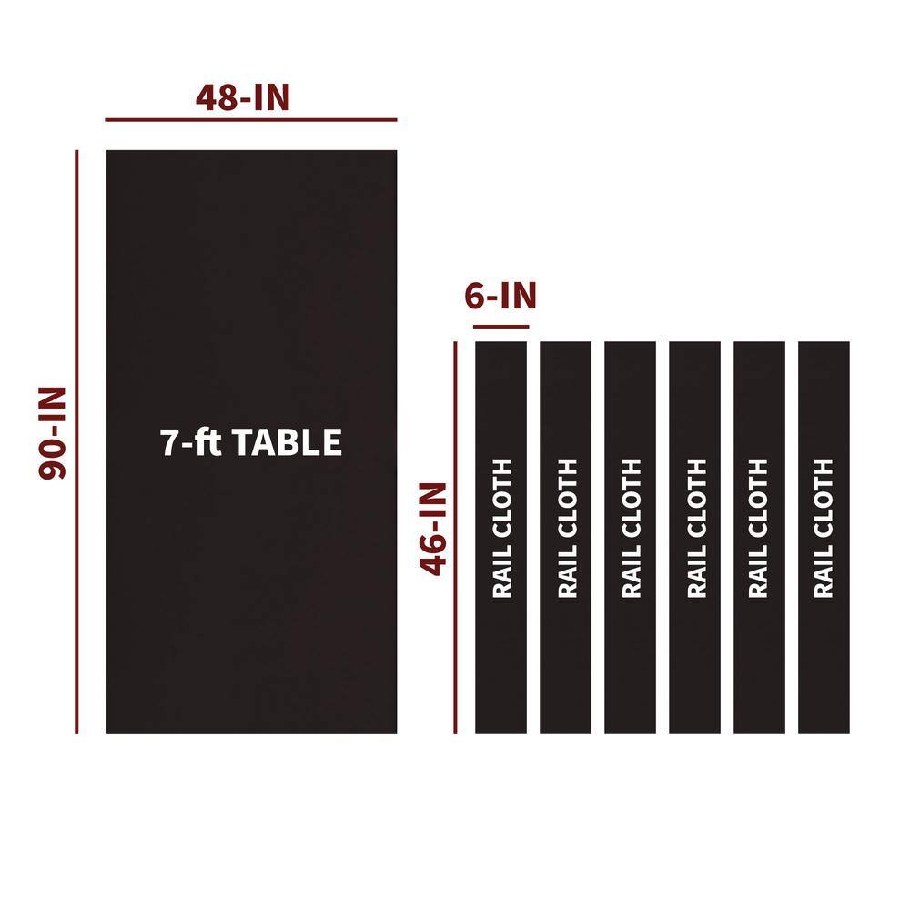 Championship Saturn II Black Wool Nylon 7ft Billiard Table Felt