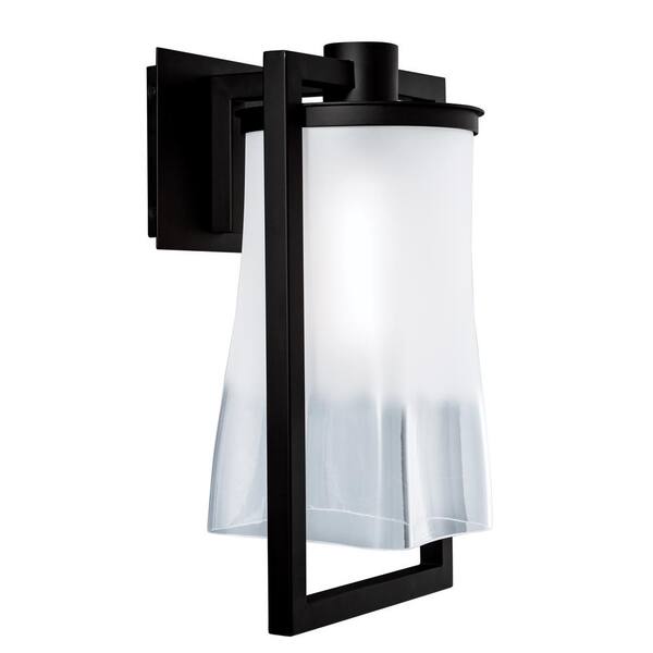 NORWELL Drape 1-Light Matte Black Outdoor Wall Lantern Sconce