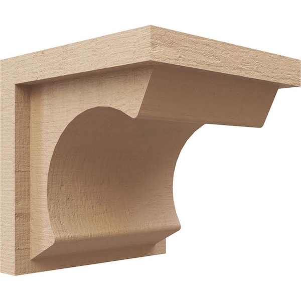 Ekena Millwork 6-in. x 6-in. x 6-in. Series 1 Wide Emerson Rough Cedar Woodgrain Timberthane Polyurethane Corbel, Primed Tan