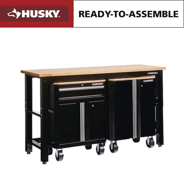 Husky 3-Piece Ready-to-Assemble Steel Garage Storage System in Black (72 in. W x 42 in. H x 24 in. D)