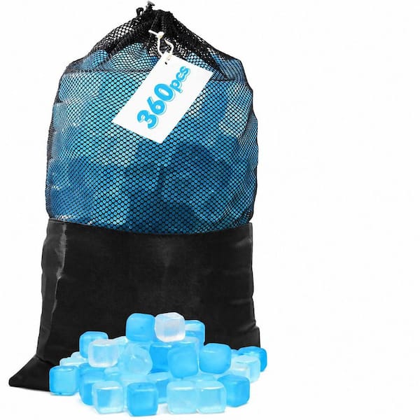 Reusable 360 Pack Clear Plastic Ice Cubes for Drinks and Coolers BPA-Free Refreezable Party Ice Bath Cubes
