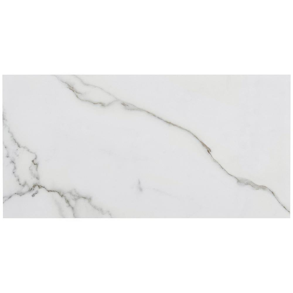 Saroshi 12x24 Matte Porcelain Marble Look Floor and Wall Tile