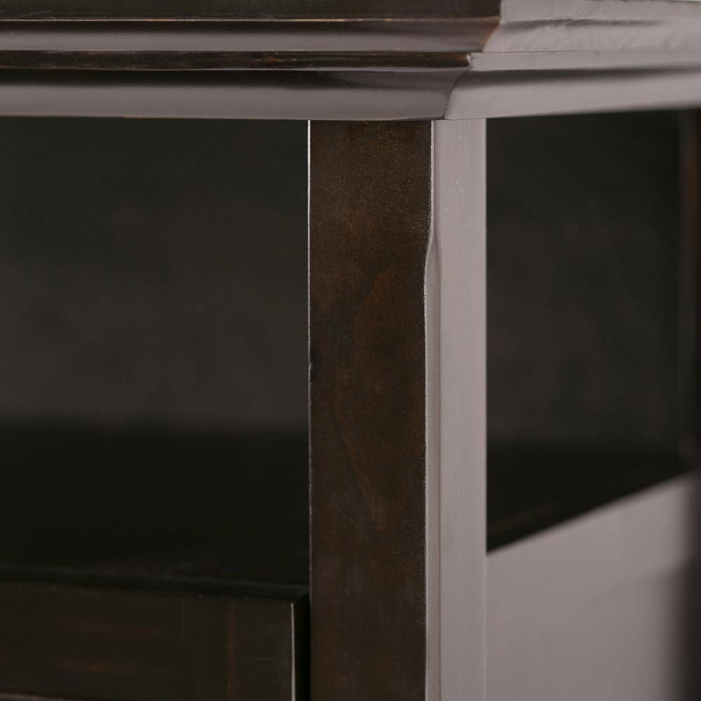 Hickory Brown Pine Wood 54" TV Media Stand with Cabinets