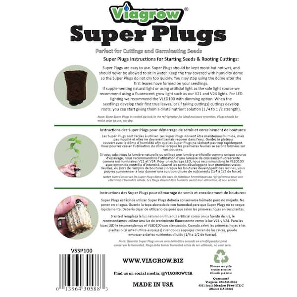 Viagrow Super Plugs, 100 Organic Seed Starter Plugs