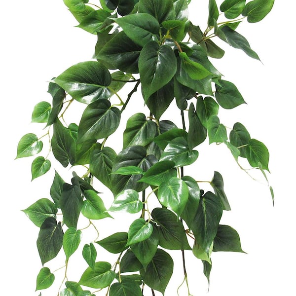 36 in. Artificial Philodendron Leaf Vine Hanging Plant Greenery Foliage Bush