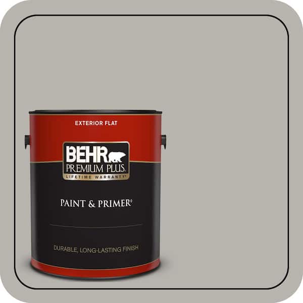 BEHR PREMIUM PLUS 1 gal. #PPU24-11 Greige Flat Exterior Paint & Primer