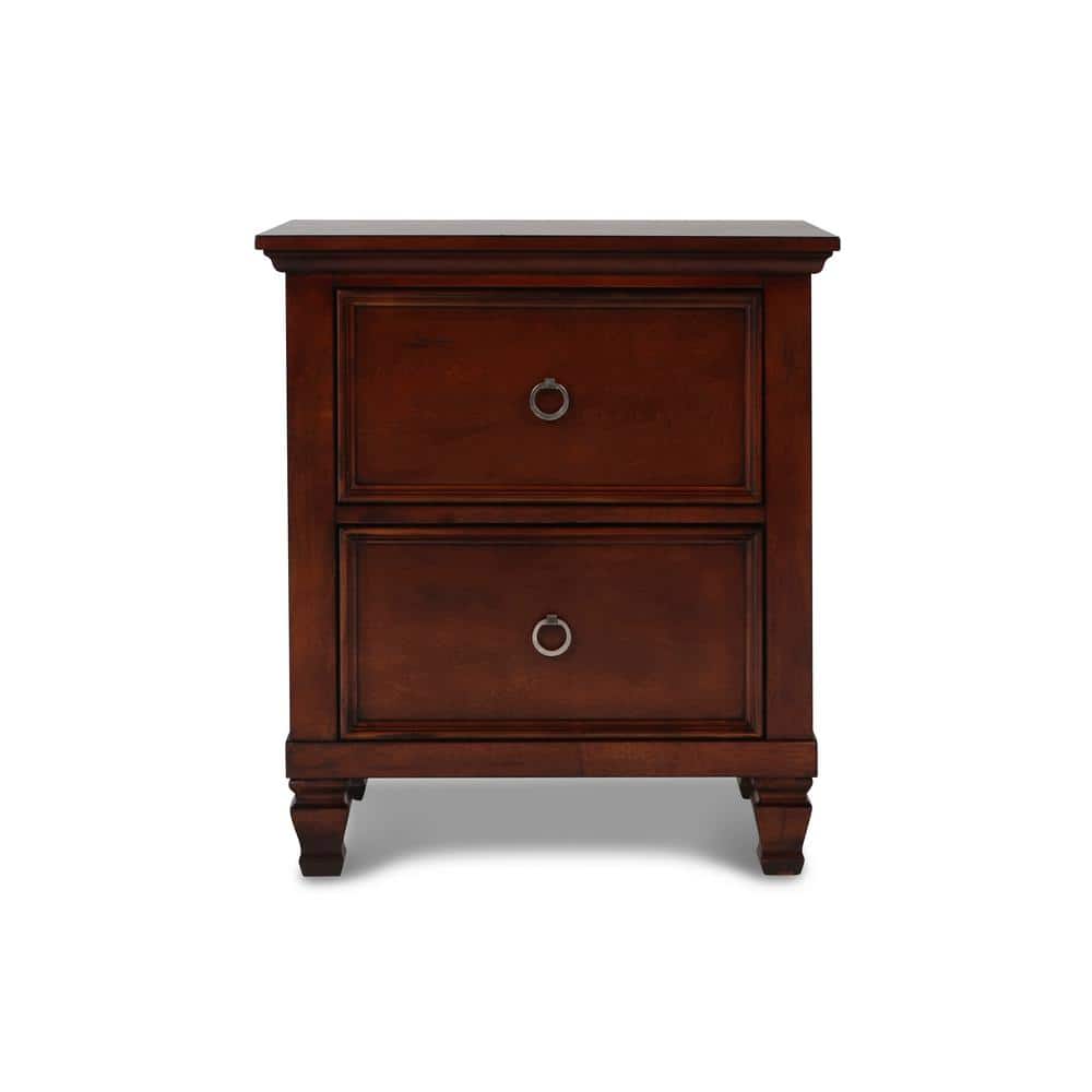 Tamarack Brown Cherry Solid Wood 2-Drawer Nightstand