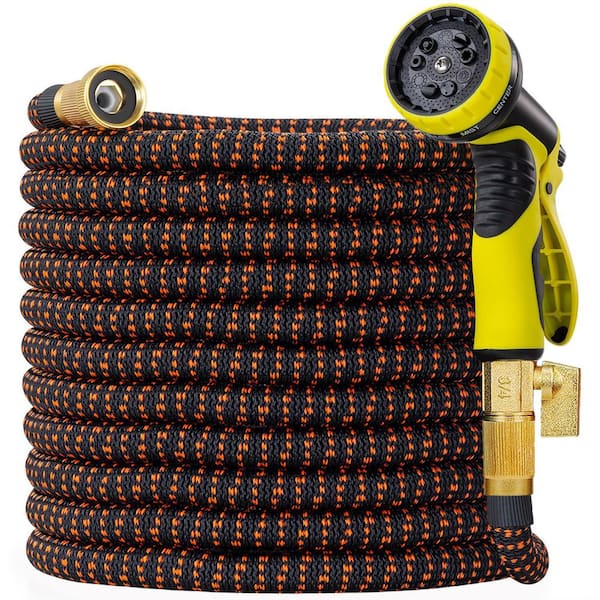 Garden Hose 150 ft. Kink-Free Flexible Water Hose with 10 Pattern Spray Nozzle Solid Brass Connector Retractable