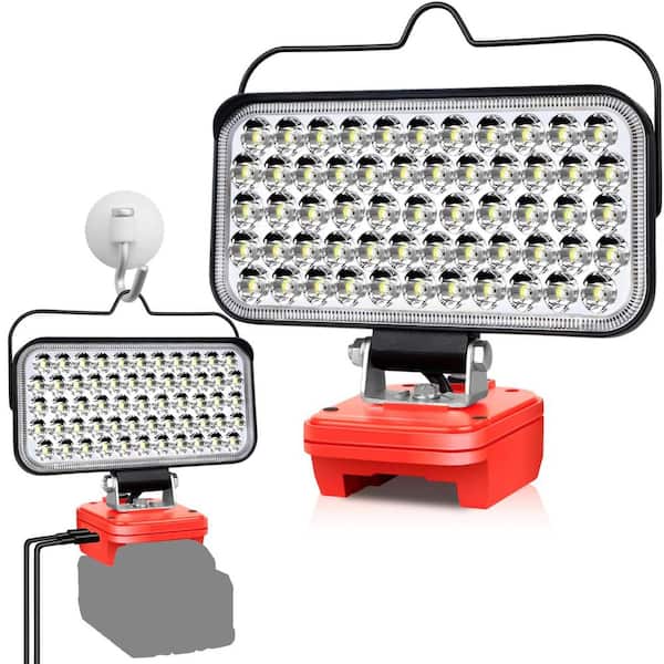 100-Watt 18-Volt 9000 Lumen LED Work Light Flashlight with USB Type-C, Portable Flood Light for Job Site (No Battery)