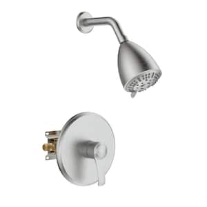 8-Spray Patterns with GPM 3.5 in. Wall Mount Rain Fixed Shower Head in Brushed Nickel