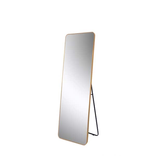 Tatahance Rectangle Aluminum Alloy Frame Gold Full Length Floor Mirror 63 in. H x 20 in. W