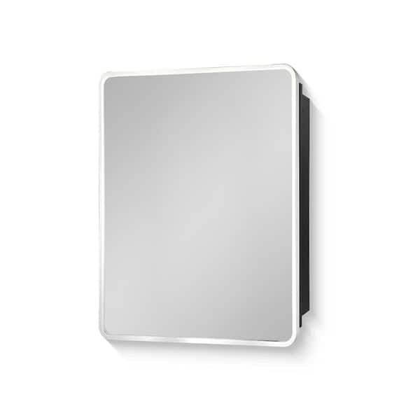 Cesicia Silver 24 in. W x 30 in. H Surface or Recessed Mount Rectangular Medicine Cabinet with Mirror