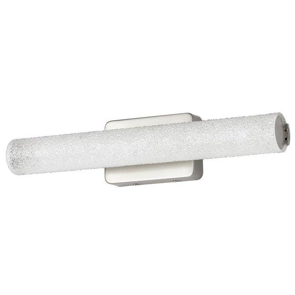 Sunlite 24 in. 1-Light Brushed Nickel LED Vanity Light with Diamond Cut Lens in 3000K