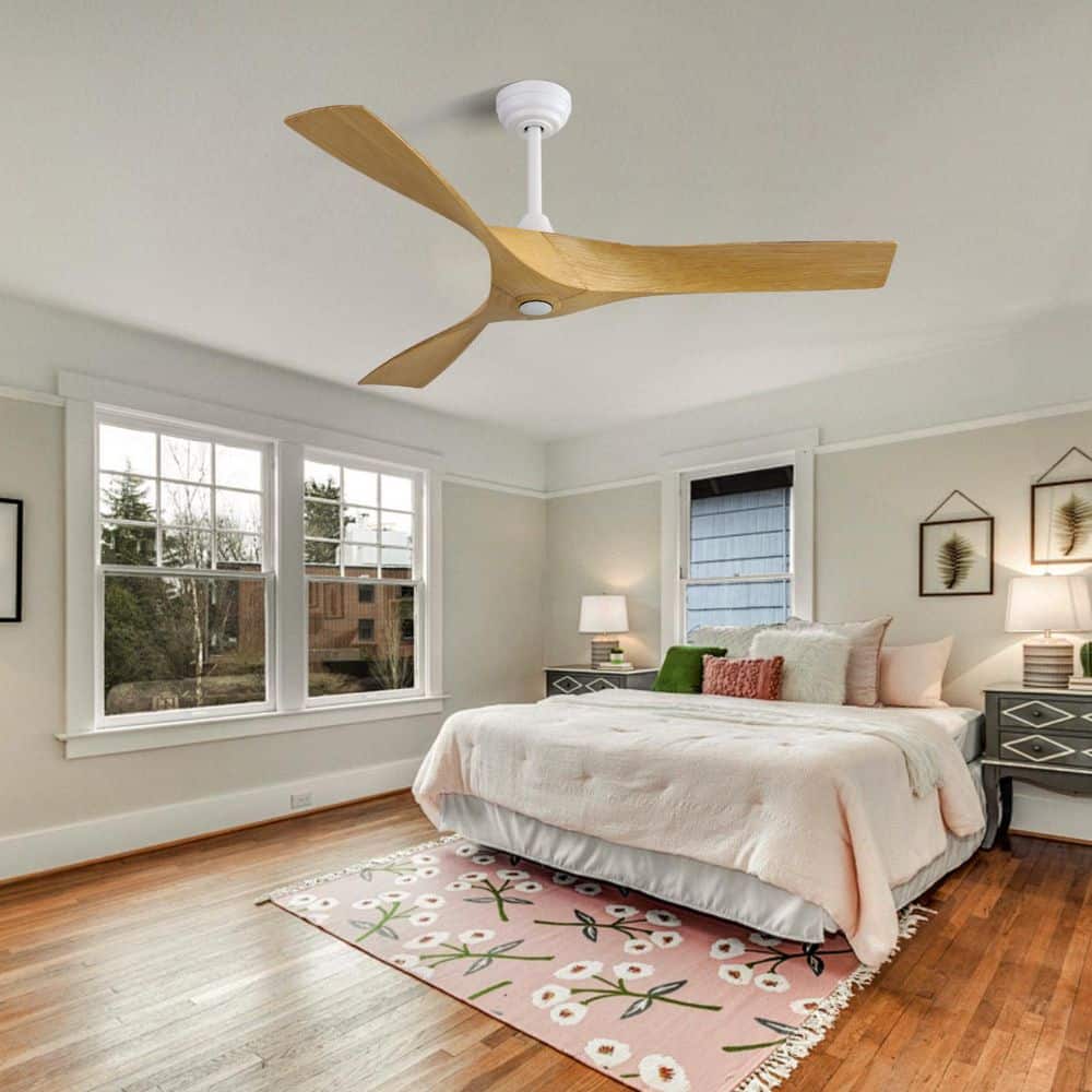 52 in. Indoor White Downrod Mount Standard Ceiling Fan with 3 ABS Blades, Reversible DC Motor, Timer and Remote Control price history on PriceWatchPro
