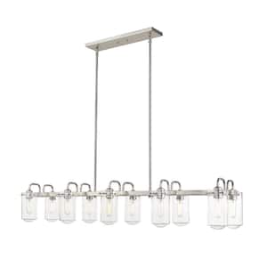 Delaney 10-Light Brushed Nickel Chandelier with Glass Shade