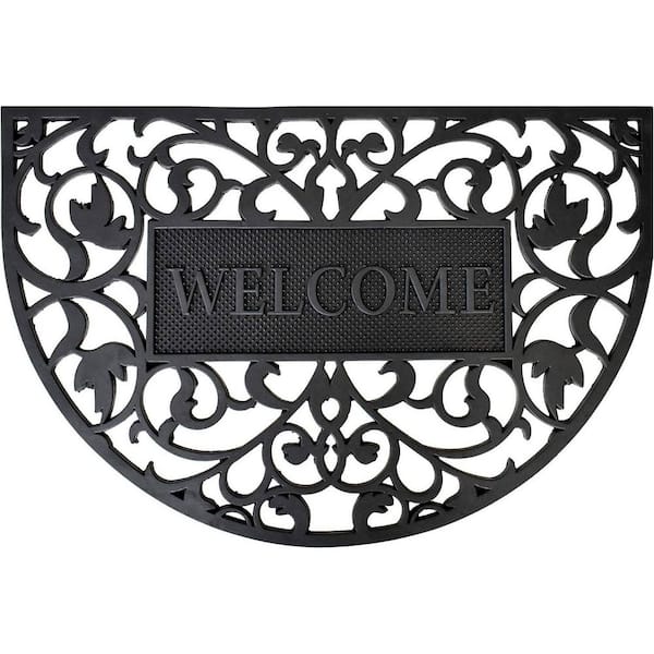 Black 36 in. x 24 in. Rubber Outdoor Door Mat