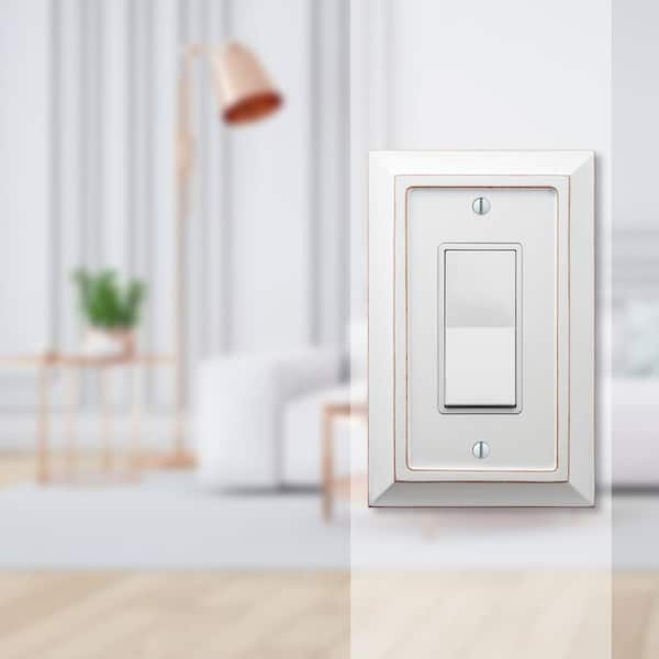 Savannah 1 Gang Rocker Wood Wall Plate - White