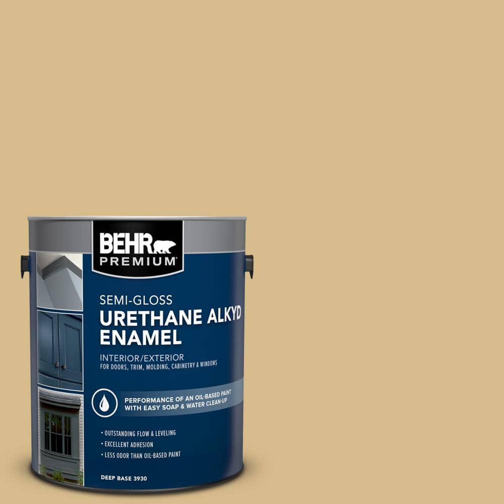 BEHR PREMIUM 1 gal. 350F5 Camel Urethane Alkyd SemiGloss Enamel