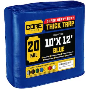 10 ft. x 12 ft. Blue 20 Mil Heavy Duty Polyethylene Tarp, Waterproof, UV Resistant, Rip and Tear Proof