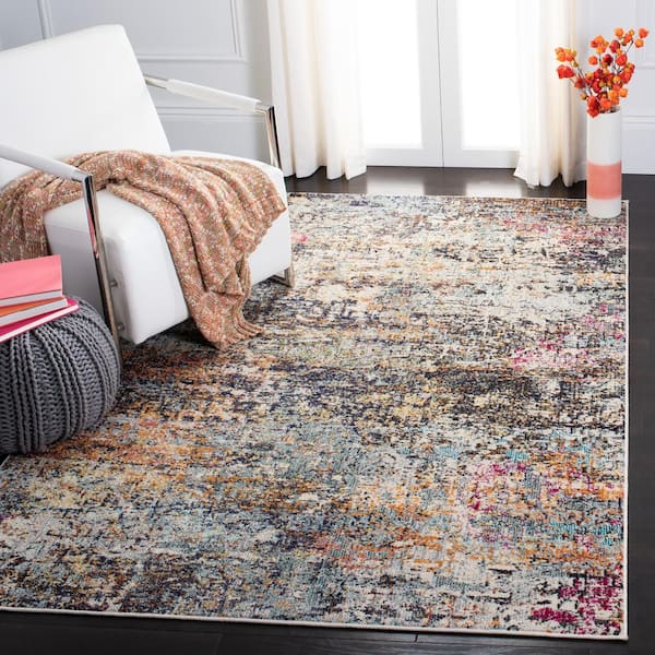 Madison Black/Gold Doormat 3 ft. x 3 ft. Square Area Rug