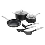 Palladium 8 Piece Aluminum Cookware Set in Black