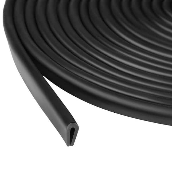 240 L x 0.39 H x 0.2in. 20 ft. Weatherproof Waterproof Noise Isolation Black PVC Rubber Edging Door Seal Strip 1-Pack