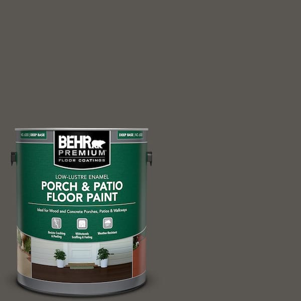 BEHR PREMIUM 1 gal. #BXC-17 Dominant Gray Low-Lustre Enamel Interior/Exterior Porch and Patio Floor Paint