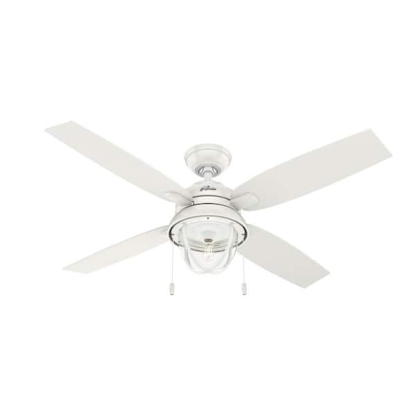 Hunter Barnes Bay 52 in. Indoor/Outdoor Fresh White LED Ceiling Fan with Light Kit