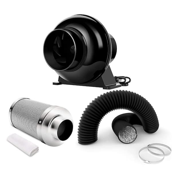 iPower 195 CFM Inline Fan Circulation Vent Blower with Air Carbon