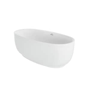 Evelia 67 in. x 31.4 in. Soaking Bathtub with Center Drain in White