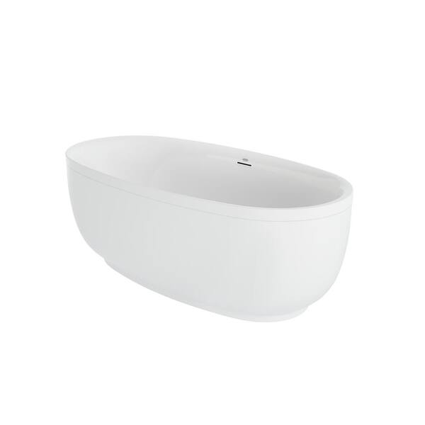 JACUZZI Evelia 67 in. x 31.4 in. Soaking Bathtub with Center Drain in White