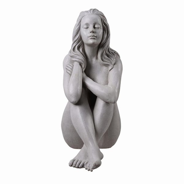 HI-LINE GIFT LTD Thinking Lady Sculpture Resin Garden Statue