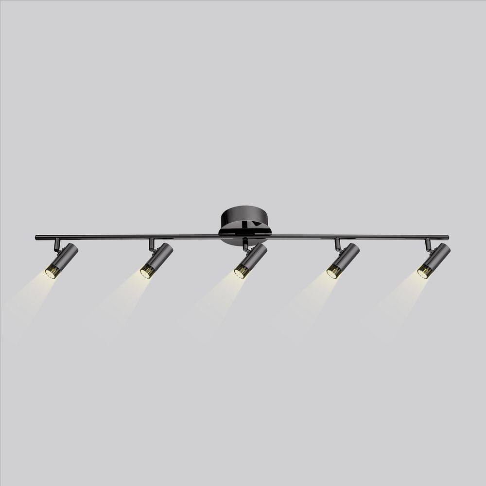 Lianello Black Chrome 5-Light Adjustable LED Track Light
