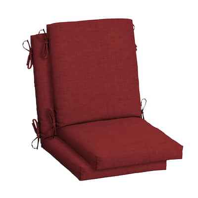 20 in. x 20 in. Ruby Red Leala High Back Outdoor Dining Chair Cushion (2-Pack)
