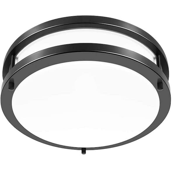 AMAX LIGHTING JR 10 in. Black Indoor LED Flush Mount
