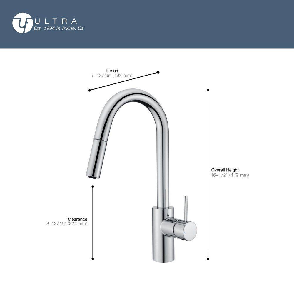 Brushed Gold Single Handle Pull Down Kitchen Faucet