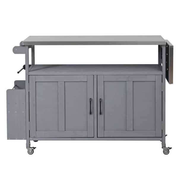 Cadricoo Patio Outdoor Kitchen Island With Drop Leaf, Outdoor