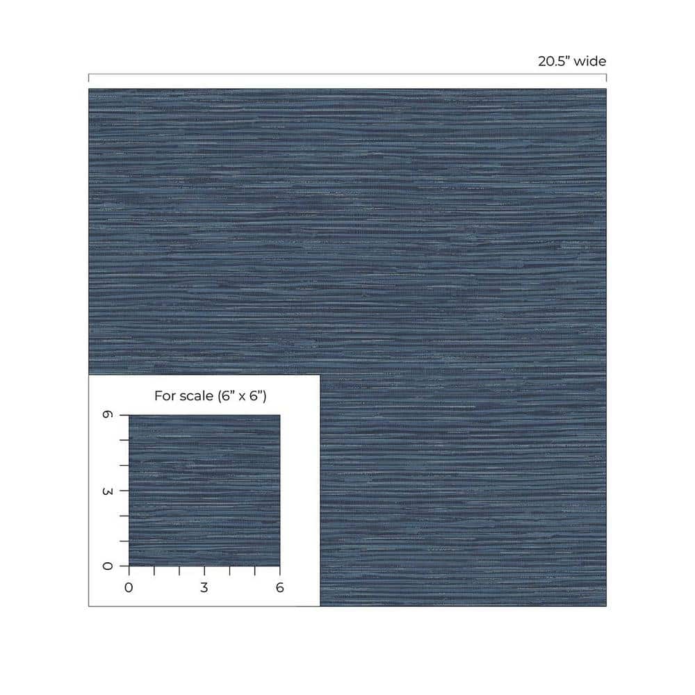 Cyprus Blue Faux Grasscloth Peel and Stick Wallpaper