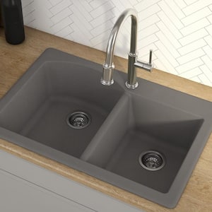 Neste 85cm 60/40 Low Divide Double Bowl Workstation Kitchen Sink with  Accessories