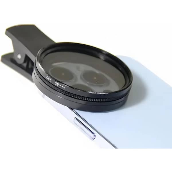 OBJLGEV 52mm Clip-On CPL Lens Filter for iPhone Samsung Xiaomi Google Pixel Smartphones with Multi-Layer Coating