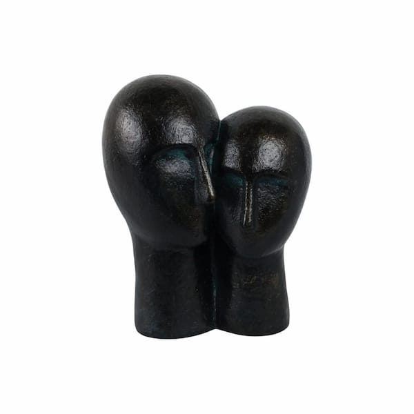 Sagebrook Home Bronze 9 in. x 11 in. Resin Couple Heads Sculpture