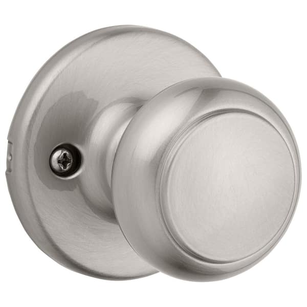 Cove Satin Nickel Half-Dummy Door Knob Featuring Microban Antimicrobial Technology