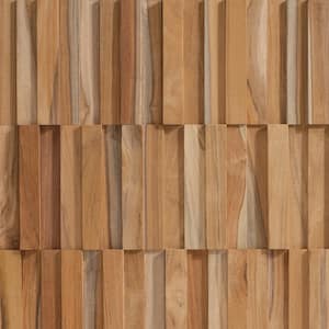 0.79 in. x 7.09 in. x 14.17 in. UltraWood Teak Natural Jointless Vertical Wall Paneling (16-Pack)