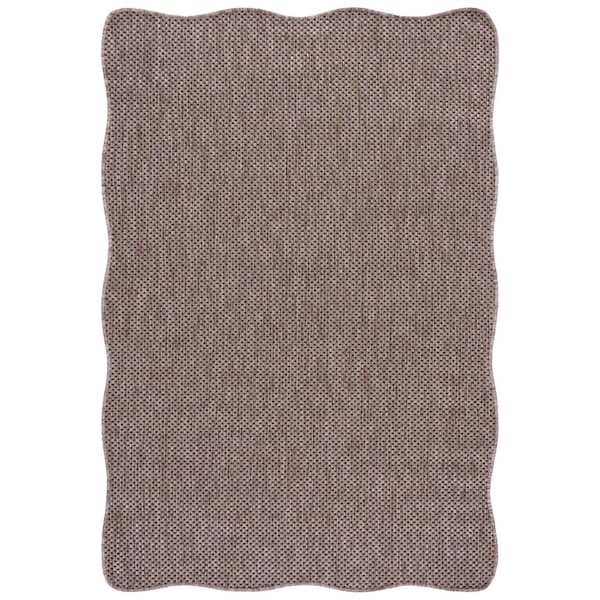 Courtyard 5 ft. x 8 ft. Natural/Black Solid Color Distressed Indoor/Outdoor Area Rug