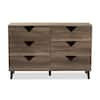 Baxton Studio Wales Light Brown 6 Drawer 53 in. W Dresser 143 8105