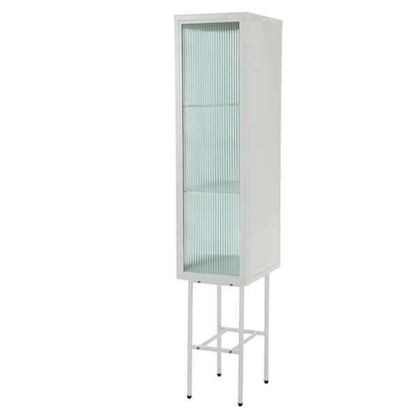 wetiny White Sideboard with Glass Door