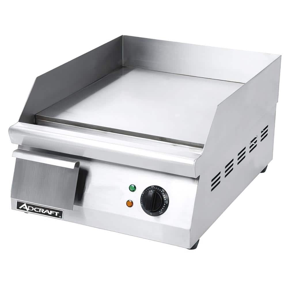 Commercial 248 Sq. in. Silver Stainless Steel Electric Griddle