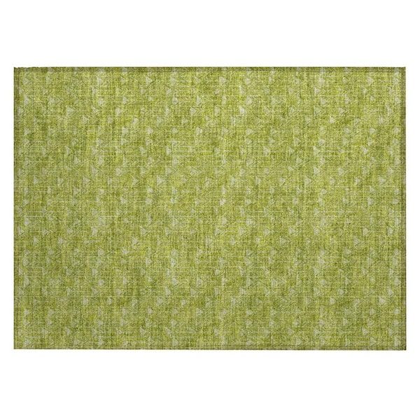 Moss Green 2 ft. x 3 ft. Geometric Indoor/Outdoor Area Rug