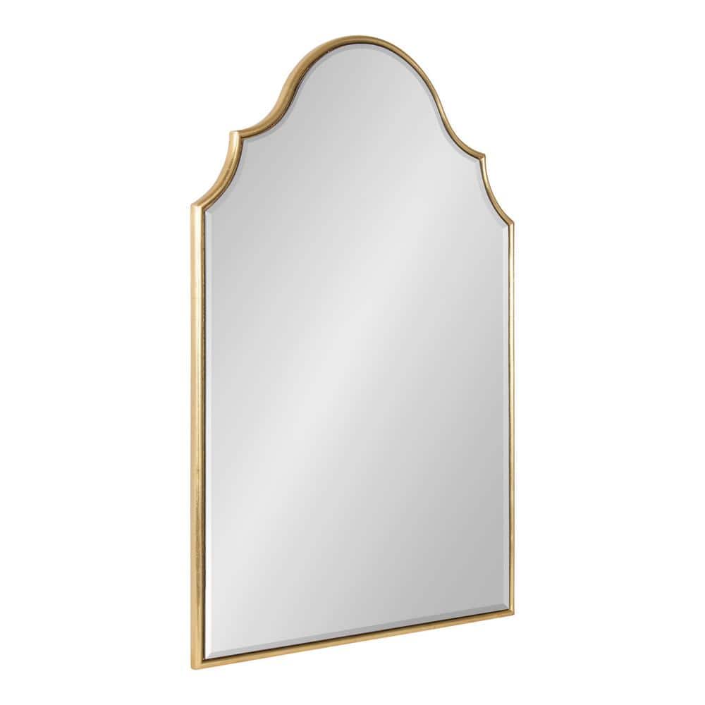 Kate and Laurel Leanna 30 in. x 20 in. Modern Arch Gold Framed Decorative  Wall Mirror 221448 - The Home Depot
