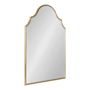 Leanna 30 in. x 20 in. Modern Arch Gold Framed Decorative Wall Mirror
